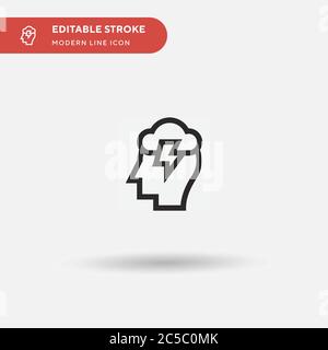 Icona di brainstorm Simple Vector. Modello di disegno simbolo illustrazione per elemento UI mobile Web. Pittogramma moderno a colori perfetto su tratto modificabile. Icone di brainstorming per il vostro progetto di affari Illustrazione Vettoriale