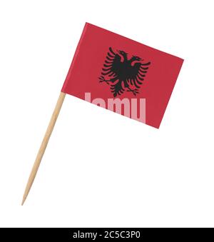 Miniatura carta bandiera Albania. Isolato su sfondo bianco. Con ombra al di  sotto di Foto stock - Alamy