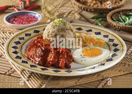 Tosilog. Piatto filippino per la colazione. Filippine cibo Foto Stock