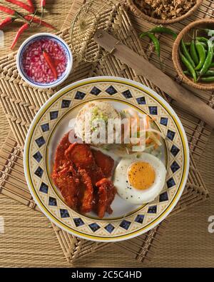 Tosilog. Piatto filippino per la colazione. Filippine cibo Foto Stock