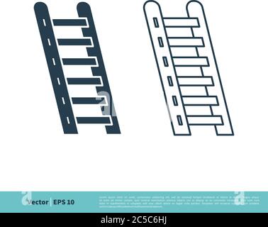 Icona ladder modello logo vettoriale disegno di illustrazione. EPS vettoriale 10. Illustrazione Vettoriale