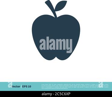 Disegno di illustrazione del modello del logo vettoriale dell'icona di Apple Fruit. EPS vettoriale 10. Illustrazione Vettoriale