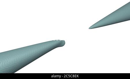 Caotico sfondo 3D astratto di motivi geometrici curvi di colore blu cadetto con illuminazione e ombre per varie applicazioni che necessitano di aree colorate. Editoriale e illustrazione Foto Stock