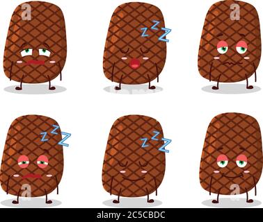 Carattere cartoon di bistecca con espressione sonnolenta Illustrazione Vettoriale