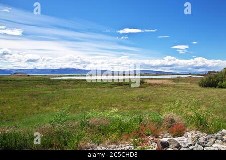 Laguna Nimez Reserva a El Calafate, Patagonia, Argentina Foto Stock