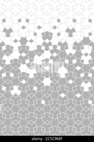 Bordo grigio a mezzitoni. Motivo di mezzitoni geometrico con disintegrazione arabesca grigia.modello vettoriale affiancata Illustrazione Vettoriale
