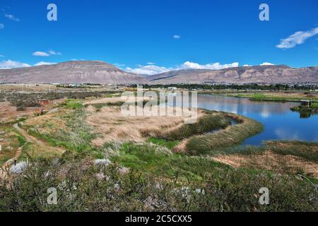 Laguna Nimez Reserva a El Calafate, Patagonia, Argentina Foto Stock