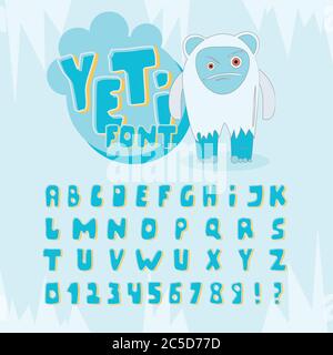 Vettore font Yeti Illustrazione Vettoriale