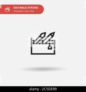 Icona vettore semplice materiale scolastico. Modello di disegno simbolo illustrazione per elemento UI mobile Web. Pittogramma moderno a colori perfetto su tratto modificabile. Icone del materiale scolastico per il vostro progetto aziendale Illustrazione Vettoriale