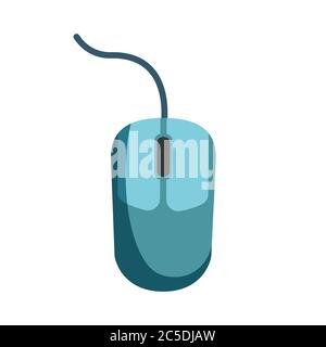 Computer mouse laptop su sfondo bianco. Illustrazione vettoriale in stile piatto alla moda. Illustrazione Vettoriale