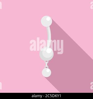 Icona di piercing perla. Illustrazione piatta dell'icona vettoriale di perforazione di perle per il disegno di fotoricettore Illustrazione Vettoriale