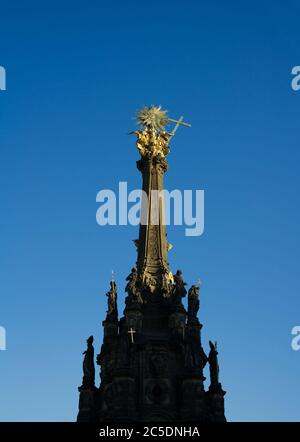 Colonna della Santissima Trinità (Sloup nejsvetejsi trojice), Piazza superiore ( Horni namesti ), Olomouc, Repubblica Ceca / Cechi, Europa Centrale Foto Stock