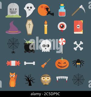 Icone di Halloween Illustrazione Vettoriale