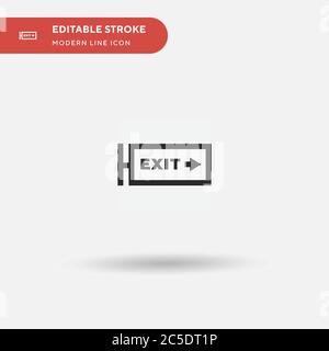 Uscire dall'icona vettore semplice. Modello di disegno simbolo illustrazione per elemento UI mobile Web. Pittogramma moderno a colori perfetto su tratto modificabile. Uscire dalle icone per il progetto aziendale Illustrazione Vettoriale