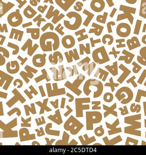 Illustrazione Vettoriale di seamless pattern con lettere. Alfabeto astratto dello sfondo. Illustrazione Vettoriale