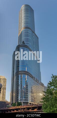 Chicago, Illinois, USA - 30 giugno 2018, Trump International Hotel and Tower (solo per uso editoriale) Foto Stock