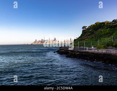 Vista di San Francisco dall isola di Alcatraz Foto Stock