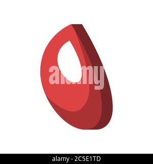 Icona goccia di sangue su sfondo bianco. Illustrazione vettoriale in stile Isometrico alla moda. EPS 10 Illustrazione Vettoriale