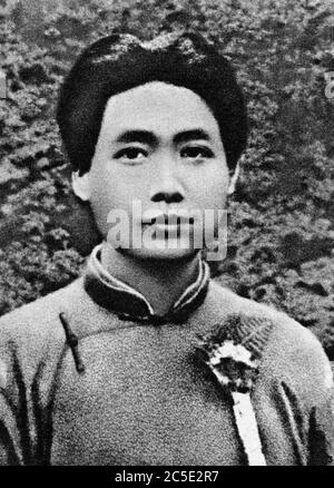 Portrait du chef d'etat chinois Mao TSE-Tung (Mao Ze-Dong ou Mao Zedong ou Mao TSE Toung ou Mao Tso Tong) (1893-1976) (1893-1976), jeune. Chine, vers Foto Stock