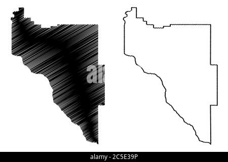 Canyon County, Idaho (Stati Uniti, Stati Uniti d'America, Stati Uniti, Stati Uniti, Stati Uniti) mappa vettoriale, schizzo scrimolo mappa Canyon Illustrazione Vettoriale