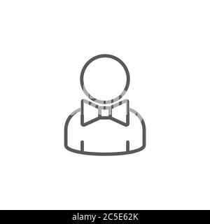 Ristorante cameriere avatar vettore icona isolato su sfondo bianco Illustrazione Vettoriale