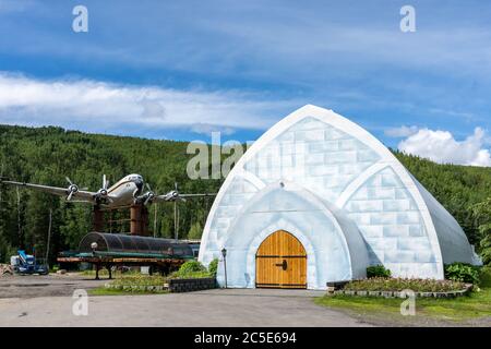 Museo del ghiaccio Aurora presso il Chena Hot Springs Resort di Fairbanks, Alaska Foto Stock