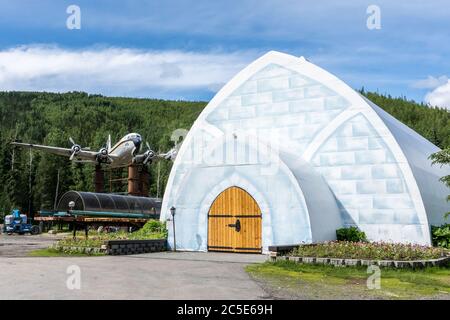 Museo del ghiaccio Aurora presso il Chena Hot Springs Resort di Fairbanks, Alaska Foto Stock