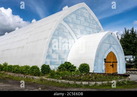 Museo del ghiaccio Aurora presso il Chena Hot Springs Resort di Fairbanks, Alaska Foto Stock