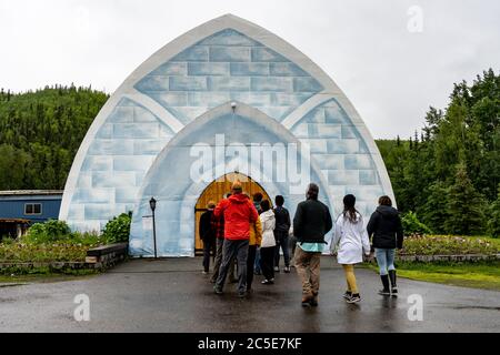 Museo del ghiaccio Aurora presso il Chena Hot Springs Resort di Fairbanks, Alaska Foto Stock