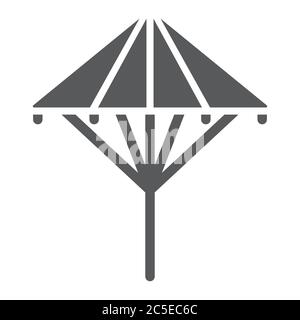 Icona glifo Wagasa, asiatico e accessori, segno ombrello giapponese, grafica vettoriale, un motivo pieno su sfondo bianco. Illustrazione Vettoriale