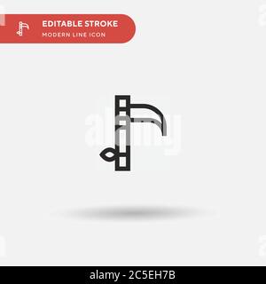 Scyl'icona vettore semplice. Modello di disegno simbolo illustrazione per elemento UI mobile Web. Pittogramma moderno a colori perfetto su tratto modificabile. Sythe icone per il vostro progetto di affari Illustrazione Vettoriale