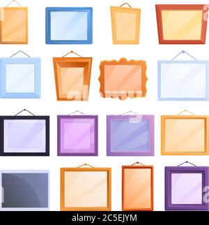 Set di icone cornice fotografica. Cartoon set di icone vettoriali per cornici fotografiche per il web design Illustrazione Vettoriale