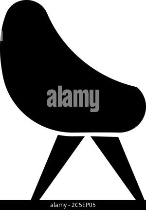 Icona glifo nero della sedia Illustrazione Vettoriale