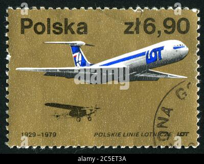 POLONIA - CIRCA 1979: Francobollo stampato dalla Polonia, mostra aereo, circa 1979. Foto Stock