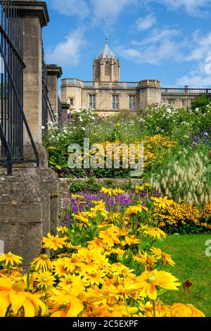 Il Christ Church College e i giardini dell'Università di Oxford Foto Stock