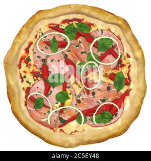 Pizza pepperoni è perfetto per progettare il vostro ristorante menu rendering 3d Foto Stock