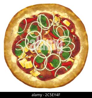 Pizza pepperoni è perfetto per progettare il vostro ristorante menu rendering 3d Foto Stock