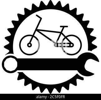 Icona officina bicicletta settore riparazione bici Illustrazione Vettoriale