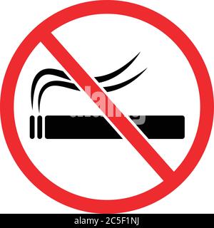No Smoking Allowed Icon Forbidden Cigarette Sign Vector Illustration Illustrazione Vettoriale