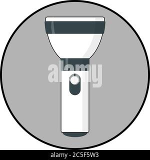 Icona della torcia con disegno piatto torcia portatile immagine dell'icona del vettore Illustrazione Vettoriale