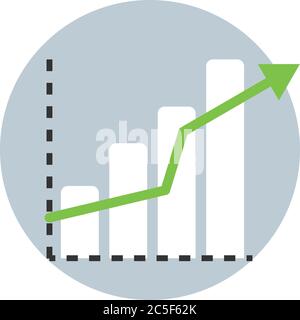 Icona del mercato azionario crescita dei soldi Business Chart freccia verde Illustrazione Vettoriale