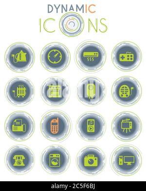 icone dinamiche per elettrodomestici Illustrazione Vettoriale