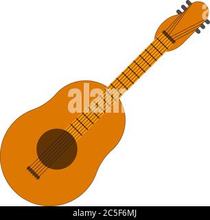 Chitarra acustica classica icona isolato strumento musicale illustrazione vettoriale Illustrazione Vettoriale