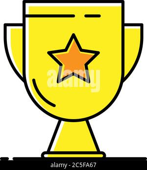 Coppa d'oro campione stella premio isolato icona vettore isolato premio podio vincitore del premio per il design dell'illustrazione Illustrazione Vettoriale