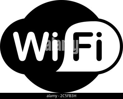 Icona della connessione di rete wireless a Internet Wi-Fi vettore isolato nero su sfondo bianco Illustrazione Vettoriale