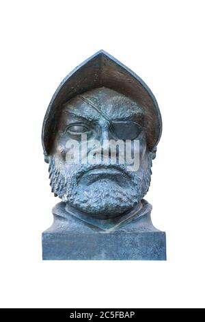 Francisco de Orellana busto. esploratore spagnolo e conquistador. Trujillo, Spagna. Artista sconosciuto Foto Stock