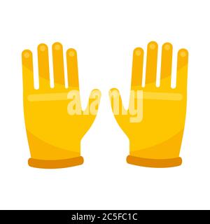 Guanti protettivi in stile piatto e alla moda isolati. Dispositivi medici di protezione personale. Illustrazione vettoriale EPS 10. Illustrazione Vettoriale