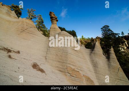 Le formazioni rocciose Paisaje Lunar sull isola Canarie Tenerife, Spagna Foto Stock