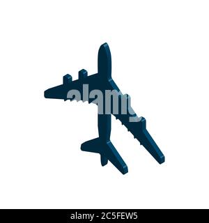 Icona isometrica del vettore di volo aereo. Illustrator. Illustrazione Vettoriale