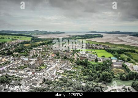 Vista aerea del drone di Kirkcudbright Dumfires e Galloway Foto Stock